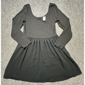 Gap Dress Womens XL Black Fit & Flare Long Sleeve Scoop Neck Lined Knit Bodice